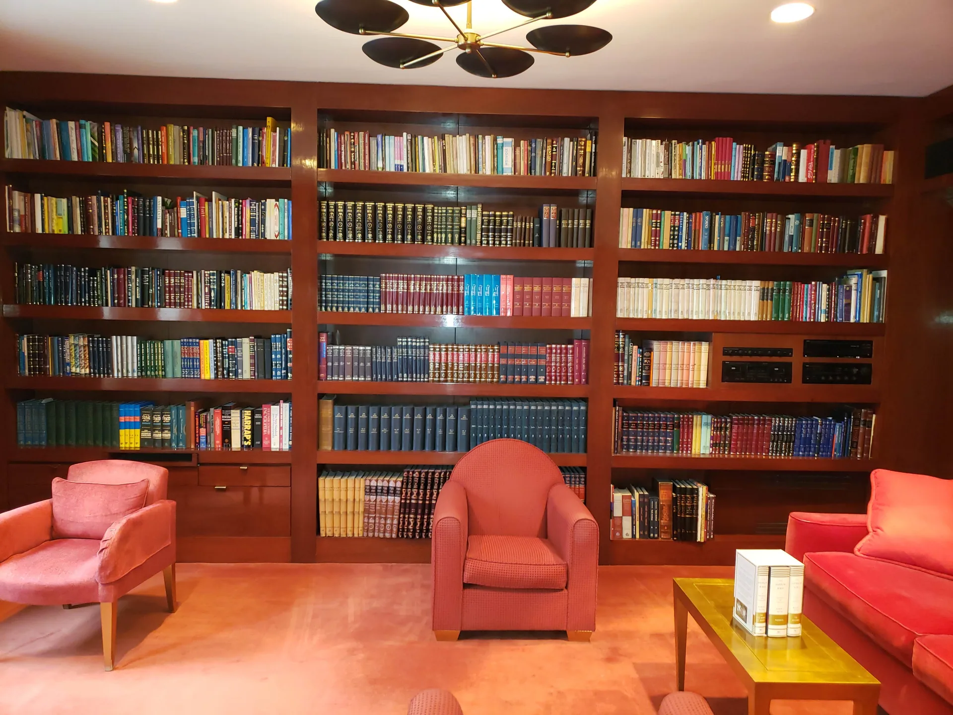 Floor-to-Ceiling Mahogany Library