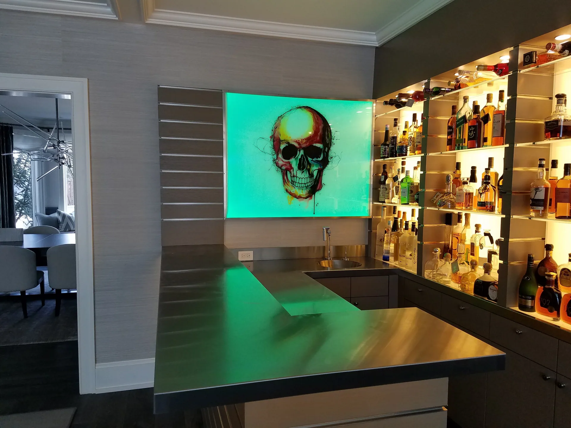 Modern Bar with Lit Wine Wall — gallery 2