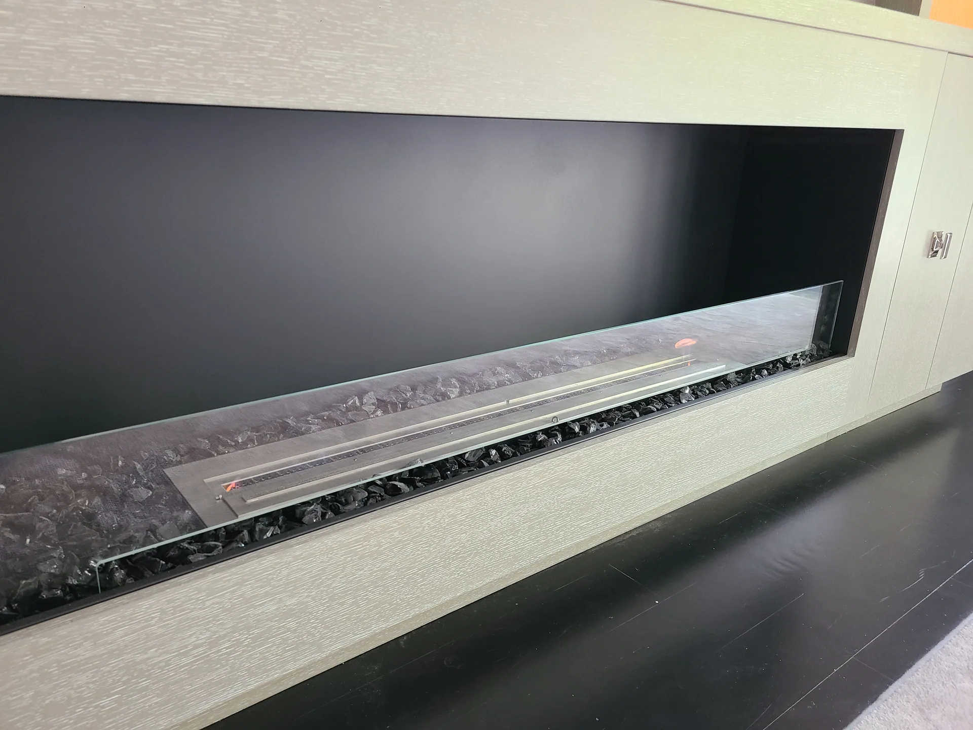 Oak Media Wall with Fireplace — gallery 4