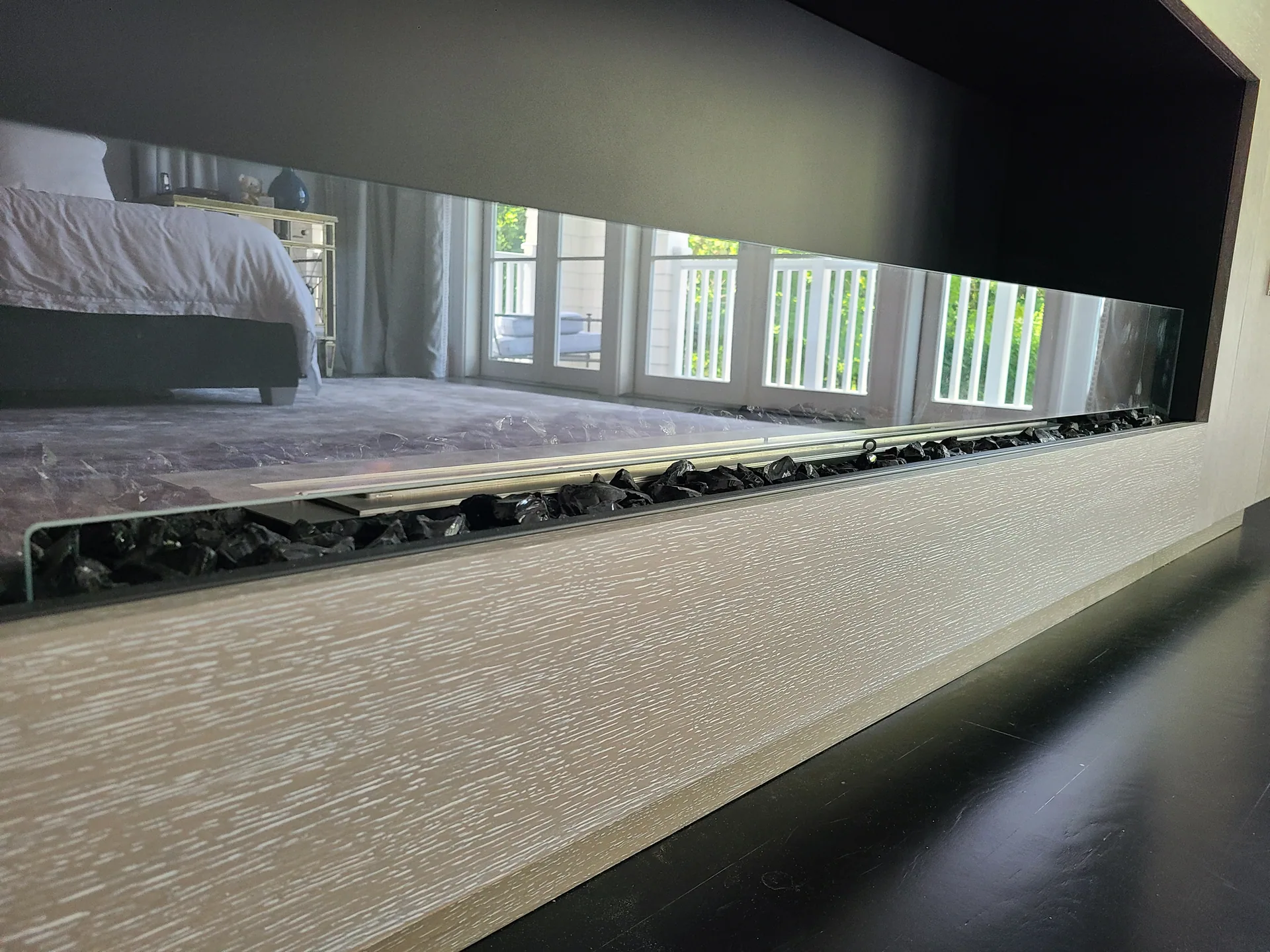 Oak Media Wall with Fireplace — gallery 5